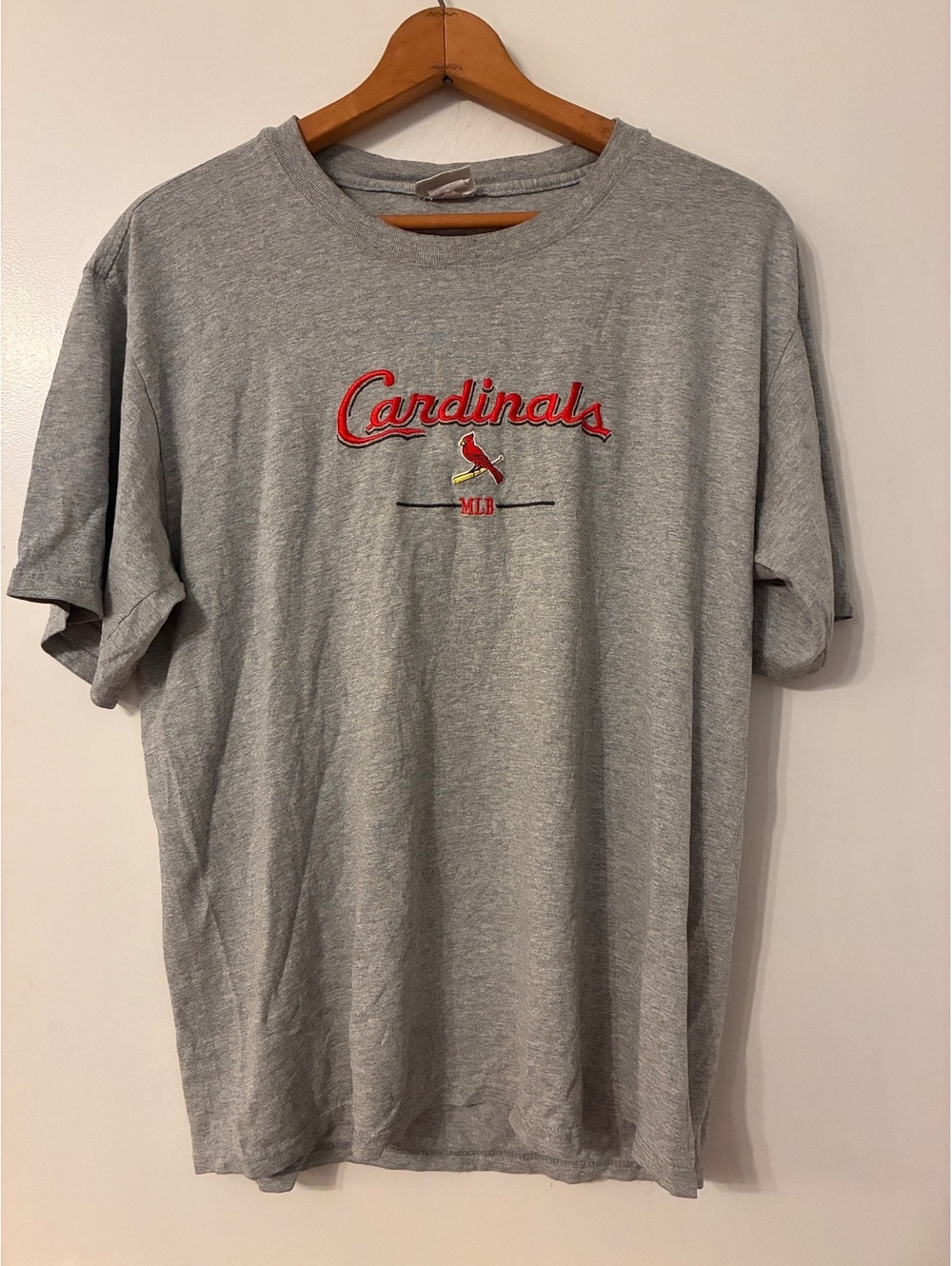 Vintage Lee Sport St. Louis Cardinals MLB Gray Embroidered Tee Large
